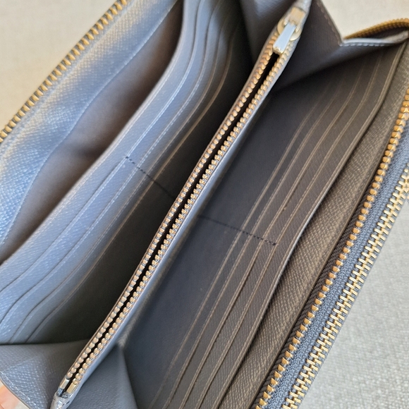 NWT Coach F23334 Crossgrain Leather Double Zip Travel Wallet Midnight - Picture 7 of 11